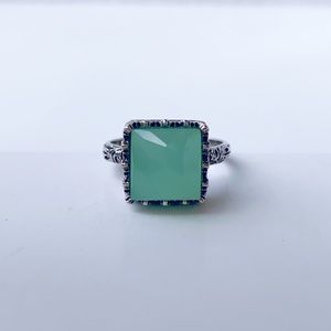Modcloth Jade Crown ring sizes 6 8 9 silver boho